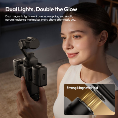 Avatar Shop|Ulanzi LM06 Lampi Video LED Magnetice, Set 2 Bucati, 5800K, CRI 93, 16 LED-uri, Baterie 500mAh, USB-C|Ulanzi