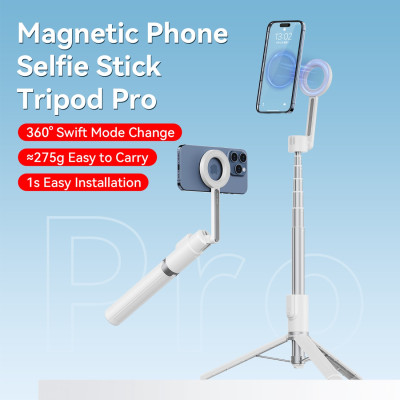 Avatar Shop|Ulanzi MG-003 Pro V3 Selfie Stick si Trepied Magnetic, Alb, Inaltime 136.5cm, 7 Sectiuni Telescopice, Telecomanda Bluetooth 10m|Ulanzi