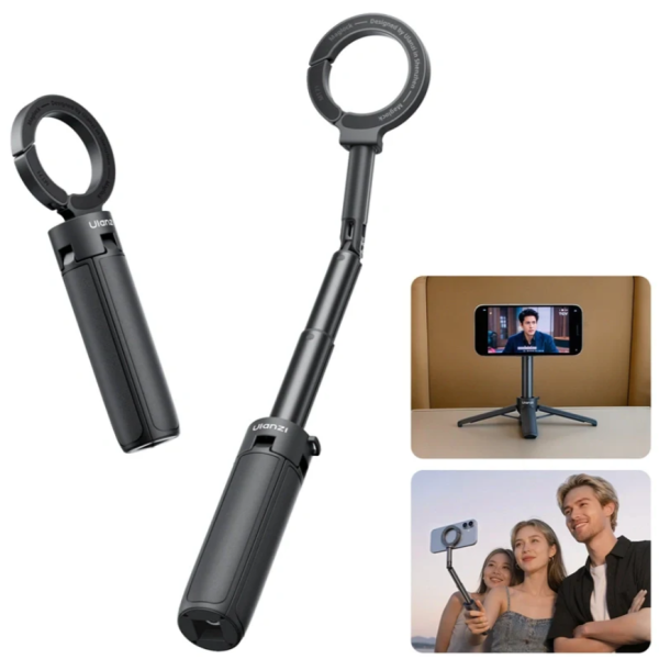 Ulanzi MT71 Selfie Stick Mini Magnetic, Extensie 33.5cm, Magneti N52, Inclinare 180 Grade, Compatibil MagSafe