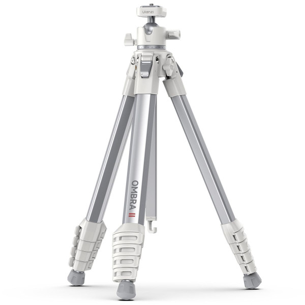 Ulanzi OMBRA II YING T155 Trepied Foto Aluminiu Alb, Inaltime 156cm, Sarcina 10kg, Cap Bila 3kg, 48cm Pliat