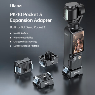 Avatar Shop|Ulanzi PK-10 Placa de Baza USB-C pentru DJI Osmo Pocket 3, Montura Magnetica 2 Pini, Aliaj de Aluminiu, Incarcare Pass-Through|Ulanzi