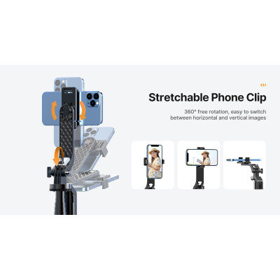 Avatar Shop|Ulanzi SK-07 Selfie Stick cu Telecomanda Bluetooth V2, Extensibil 11.6-70.8 Inch, Cap Rotativ 360 Grade, Raza Bluetooth 32.8|Ulanzi