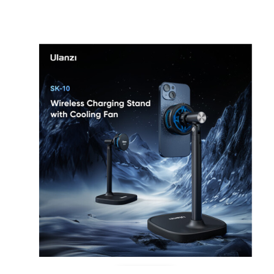 Avatar Shop|Ulanzi SK-10 Suport Incarcare Wireless Magnetica, Racire Activa, 18W, Reglabil pe Inaltime, Rotatie 360, USB-C|Ulanzi
