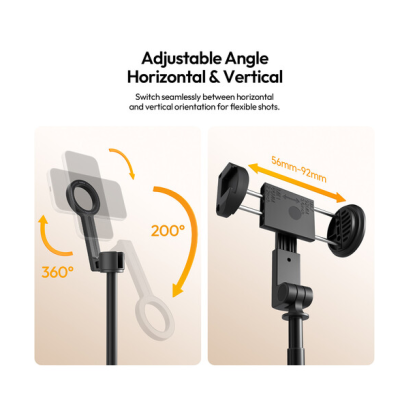 Avatar Shop|Ulanzi SK27 Selfie Stick Tripod Portabil, Clema Telefon, Lungime 154cm, Rotatie 360, Inclinare 200, Telefoane 56-92mm|Ulanzi