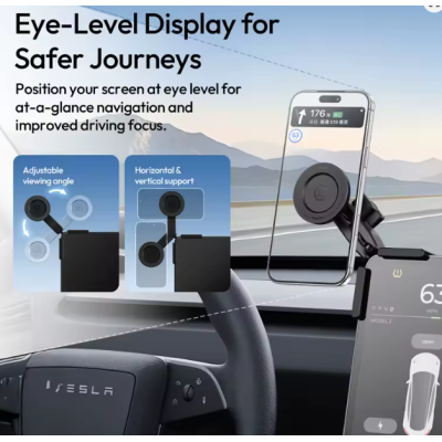 Avatar Shop|Ulanzi SK28 Suport Magnetic Telefon pentru Display Tesla, Rotatie 360°, Pliabil, Capacitate 1kg, Greutate 149g|Ulanzi