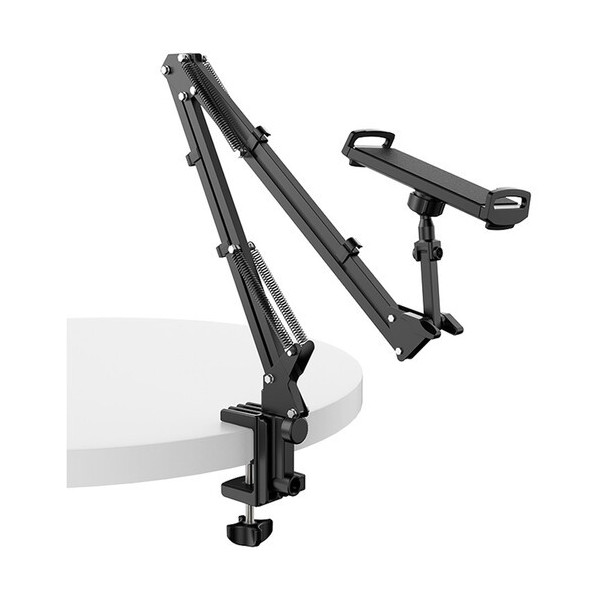 Ulanzi T2 Suport de Birou pentru Telefon/Tableta/Microfon, Brat Dublu 33cm, Rotatie 360°, Capacitate 10kg