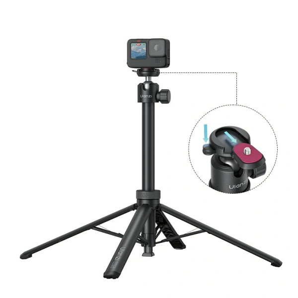 Ulanzi TT24 Selfie Stick si Trepied cu Sistem Cka, Cap Bila 360 Grade, Inaltime 1.48m, Sarcina 1kg, Greutate 360g