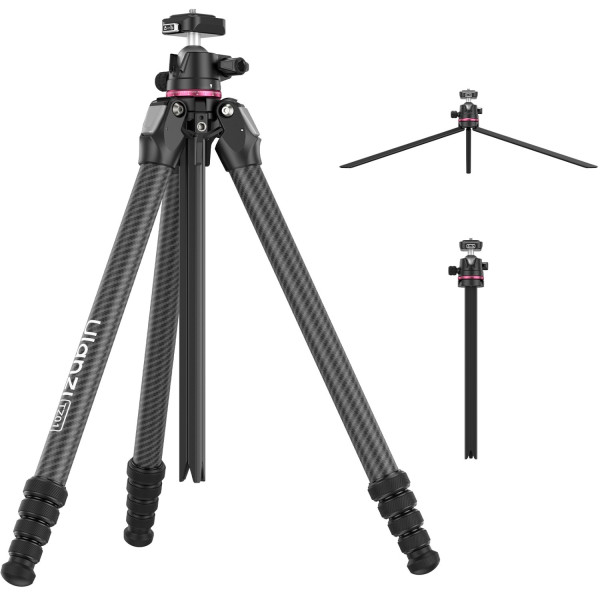 Ulanzi TZ01 Trepied Foto-Video Fibra de Carbon 2-in-1, Inaltime Maxima 160cm, Cap Bila 360°, Sarcina 10kg, Greutate 1.1kg
