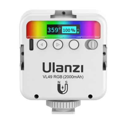 Avatar Shop|Ulanzi VL49 RGB Mini Lampa LED, Alba, WB 2500K-9000K, CRI ≥95, 13 Efecte de Lumina, Baterie 2000mAh|Ulanzi