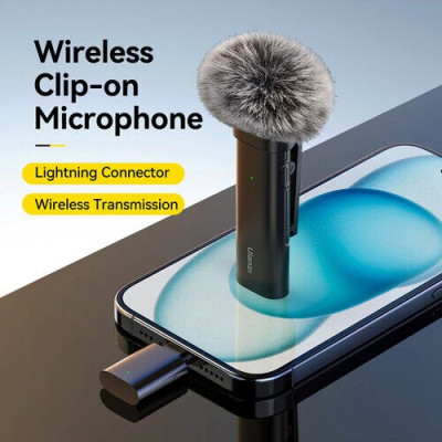 Avatar Shop|Ulanzi WM-10 Lightning V2 Microfon Lavaliera Wireless, Omnidirectional, Transmisie 2.4GHz, Raza 10m, Baterie 4.5 Ore|Ulanzi