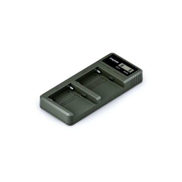 Tilta TBC-LS-GN Incarcator Baterii L-Series/NP-F, 2 Canale, USB-C si Micro-USB, Afisaj LCD, Verde