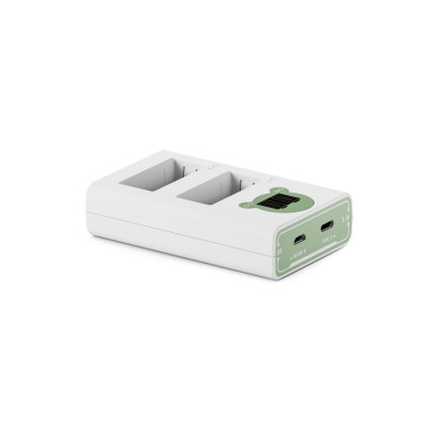 Avatar Shop|Tilta Incarcator Baterii pentru NP-W126S, 2 Canale, Verde Ash, Afisaj LCD, Intrare USB-C, Protectie Supraincarcare|Tilta