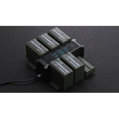 Avatar Shop|Tilta Statie de Incarcare Pliabila NP-F/L-Series, Kit 6 Baterii NP-F970, Incarcator USB-C 100W, Display TFT, Fast-Charge, Negru|Tilta