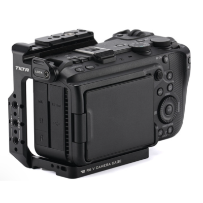 Avatar Shop|Tilta Half Camera Cage pentru Canon EOS R6 V, Negru, Aliaj de Aluminiu, Filete 1/4-20 si 3/8-16, Montura Cold Shoe, Sina NATO|Tilta