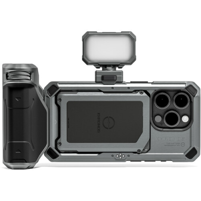 Avatar Shop|Tilta Khronos iPhone 15 Pro Basic Kit, Gri Spatial, Cu Baterie, Suport Focus PD, Lumina LED Mini Daylight, CRI 95|Tilta