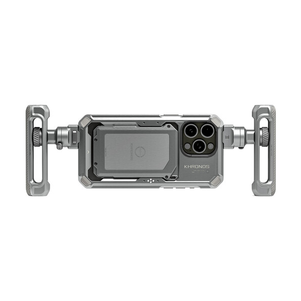 Tilta Khronos Kit Lightweight iPhone 15 Pro Max, Titanium White, Husa si Maner Ajustabil, Filet 1/4-20