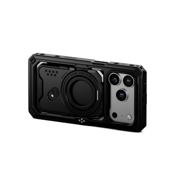 Tilta Khronos iPhone 17 Pro Carcasa Filmare Negru, Sistem Clema de Blocare, Power Passthrough Integrat, Montare Rapida Snap-In