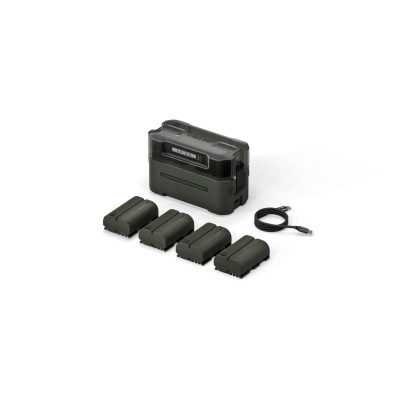 Avatar Shop|Tilta TBC-E6-GN Statie de Incarcare pentru Baterii LP-E6P, Kit 4 Baterii, USB-C 45W, 4 Sloturi, Verde|Tilta