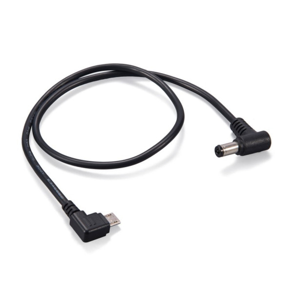 Tilta Cablu Alimentare Micro USB la DC 2.1mm 90 Grade, Compatibil Nucleus Nano, Conector 5.5mm x 2.1mm, Greutate 10g, Negru