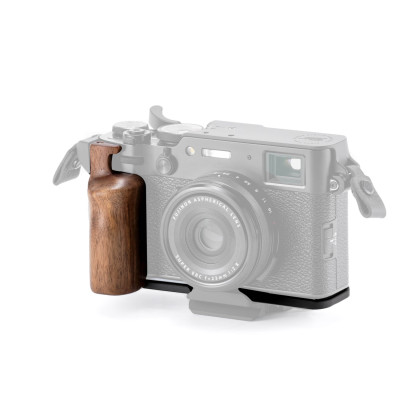 Avatar Shop|Tilta Baseplate cu Maner din Lemn pentru Fujifilm X100VI, Culoare Negru, Material Aluminiu si Lemn de Nuc, Greutate 649g|Tilta