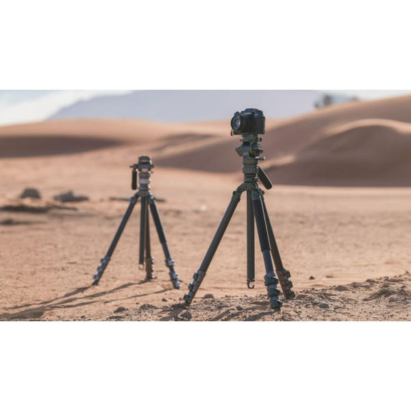 Tilta BT03 Trepied Foto cu Cap de Bila, Picioare Fibra de Carbon, Capacitate 3kg, Placa Arca, Slot Vertical 90 Grade, Negru