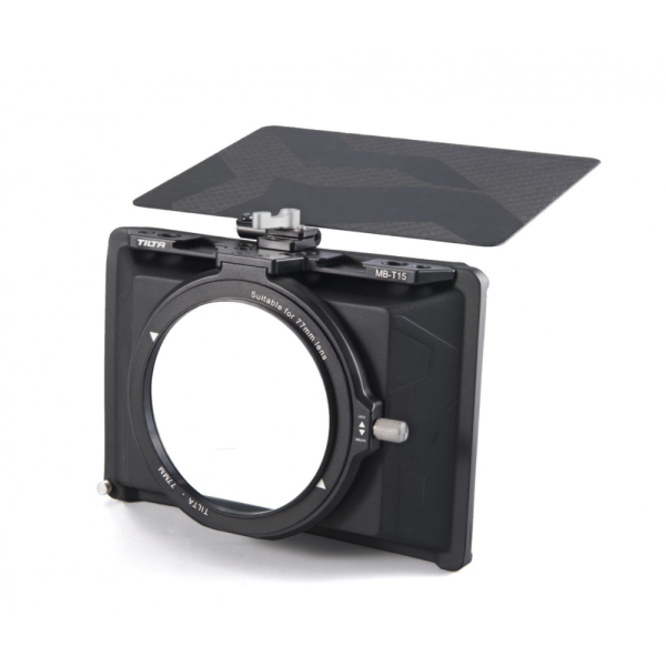 Tilta Mini Matte Box, Compact si Usor, Montura Rod 15mm, Filtru Frontal 4x5.65, Doua Mounturi Cold Shoe, Material Aluminiu