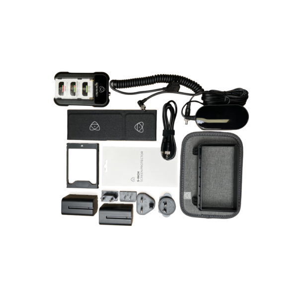 Atomos Kit Accesorii 5 inch, Versiune II, Parasolar, Husa EVA, 2x Acumulator NP-F750, Compatibil Ninja V si Shinobi