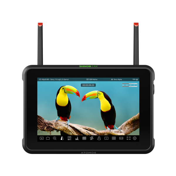 Atomos Shinobi 7RX Monitor Video, Display 7 Inch HDR 2200 Nits, 4Kp60 HDMI si HDp60 3G-SDI, Wi-Fi 6E, Control Camera USB-C