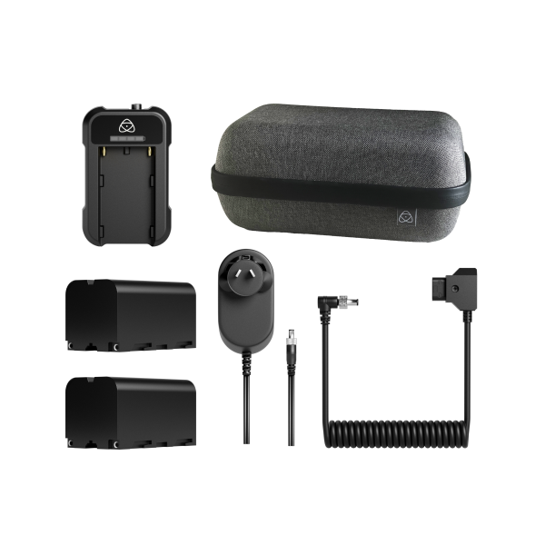 Atomos Universal Power Kit, Set Alimentare, 2 Baterii 5200mAh, Incarcator Rapid, Cablu D-Tap la DC, Husa de Transport