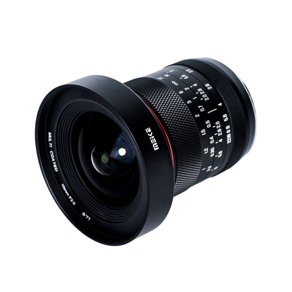 Meike 10mm F2.0 Obiectiv Prim APS-C, Montura Fuji X, Focus Manual, 10 Lamele Diafragma, Filtru 77mm, Greutate 550g