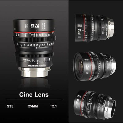 Avatar Shop|Meike 25mm T2.1 Obiectiv Cine Prime Super35, Montura PL, Diafragma T2.1-T22, 11 Lamele Diafragma, Filet Filtru 77mm|Meike