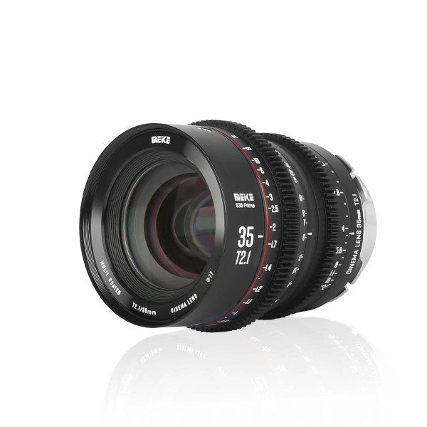 Meike 35mm T2.1 S35 Prime Cine Obiectiv, Montura PL, Diafragma T2.1-T22, 11 Lamele, Focalizare Manuala, 940g