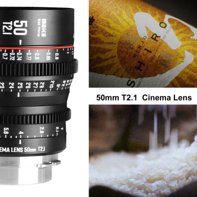 Avatar Shop|Meike 50mm T2.1 S35 Prime Cine Obiectiv, Montura PL, Diafragma T2.1-T22, 11 Lamele, Filtru 77mm, Focus Manual|Meike