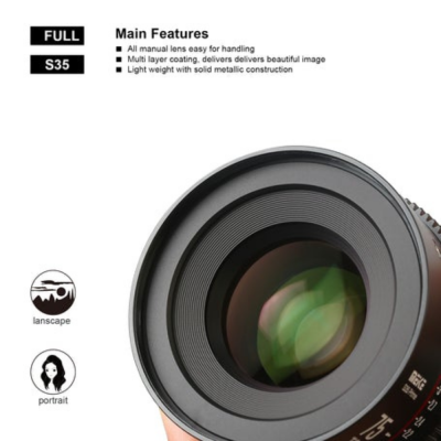 Avatar Shop|Meike 75mm T2.1 Super 35 Prime Obiectiv Cine, Montura EF, Distanta Focala 75mm, Diametru Filtru 77mm, 13 Lamele Diafragma,|Meike