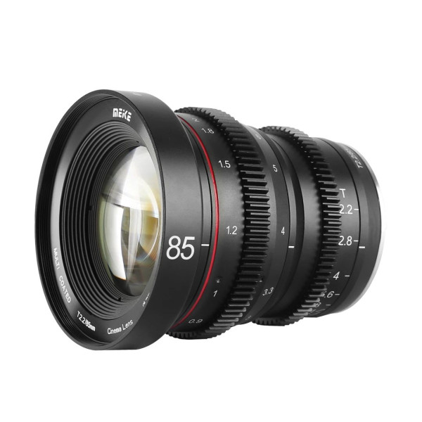 Meike 85mm T2.2 Mini Prime Cine Obiectiv, Montura Sony E, Focala 85mm, Diafragma T2.2-T22, Focalizare Manuala, Filtru 77mm