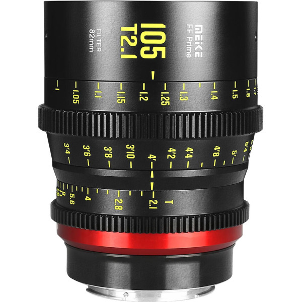 Meike FF-Prime Cine 105mm T2.1 Obiectiv, Montura Sony E, 11 Lamele Diafragma, Cerc Imagine 45mm, Filet Filtru 82mm