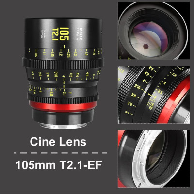 Avatar Shop|Meike FF-Prime Cine 105mm T2.1 Obiectiv, Montura Sony E, 11 Lamele Diafragma, Cerc Imagine 45mm, Filet Filtru 82mm|Meike