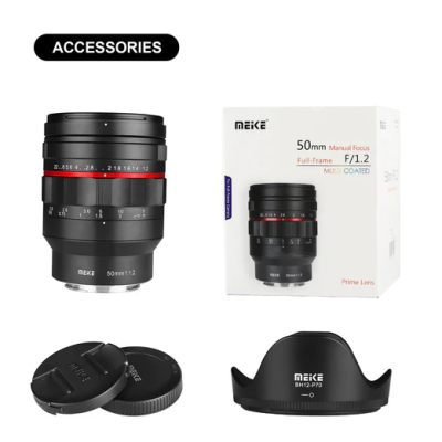Avatar Shop|Meike 50mm F1.2 Obiectiv Full Frame Montura Sony E, Focalizare Manuala, 12 Elemente/7 Grupuri, 10 Lamele Diafragma, Filtru 67mm|Meike