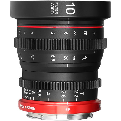 Avatar Shop|Meike MK-10MM T2.2 Obiectiv Cine Canon RF, Montura Canon RF APS-C, Diafragma T2.2-T22, Filet Filtru 77mm, Focalizare Manuala|Meike