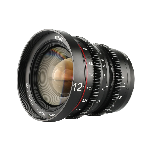 Meike MK-12mm T2.2 Obiectiv Cine M43 (MFT), Diafragma T2.2-T22, 12 Elemente in 9 Grupuri, Filet 77mm, Focalizare Manuala