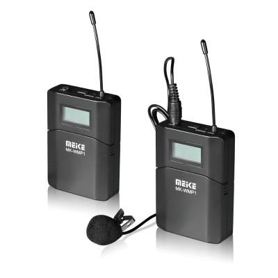 Avatar Shop|Meike MK-WMP1 Sistem Audio Wireless UHF, Pentru DSLR, Raza 70m, 6 Canale, Microfon Lavaliera, Conector Jack 3.5mm|Meike