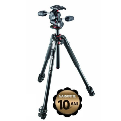 Avatar Shop|Manfrotto 190XPRO3-3W Trepied Foto cu Cap 3Way, Inaltime 173cm, Sustine 12kg, Aluminiu, Sistem XPRO|Manfrotto