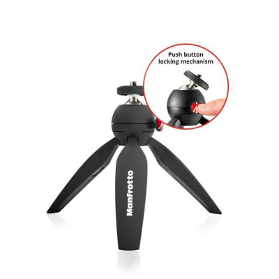 Avatar Shop|Manfrotto Pixi Minitrepied Foto, Negru, Cap Bila, Sarcina Maxima 1kg, Aluminiu|Manfrotto