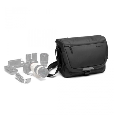 Avatar Shop|Manfrotto MB MA3-M-M Geanta Foto Messenger 3, Pentru Mirrorless si DSLR, Compartiment Laptop 14 inch, Husa Ploaie Inclusa, Negru|Manfrotto Bags