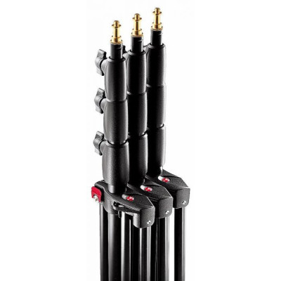 Avatar Shop|Manfrotto 1004BAC Stativ Pneumatic, Set 3 Bucati, Aluminiu, Sarcina Maxima 9 kg, Inaltime 366 cm, Quick Stack System|Manfrotto Grip