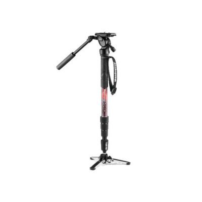 Avatar Shop|Manfrotto Element MII Monopied Video Fluid cu Cap, Baza Fluida Pliabila, 4 Sectiuni, Sustine 4kg, Greutate 1kg, Aluminiu|Manfrotto Video