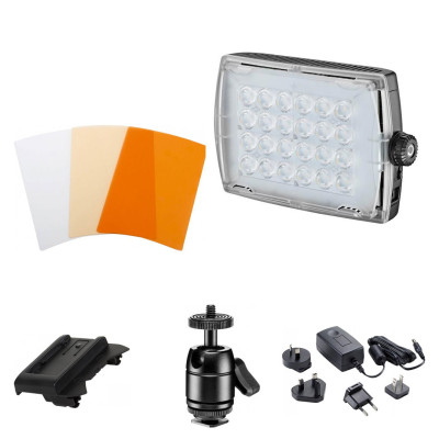 Avatar Shop|Manfrotto Micro Pro 24 Lampa Video LED, 24W, 5600K, 940 Lux la 1m, CRI Peste 93, Putere Ajustabila 0-100%|Manfrotto Video