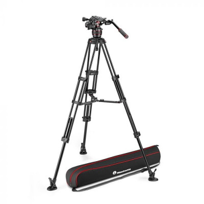 Avatar Shop|Manfrotto Nitrotech 608 Kit Trepied Video, Sarcina 8 kg, Spreader Mijloc, Aluminiu, Husa Transport|Manfrotto Video