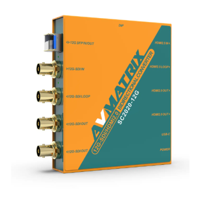 AVMatrix SC2020-12G Convertor Bidirectional 12G-SDI/HDMI 2.0, UHD 4K60, Interfata...