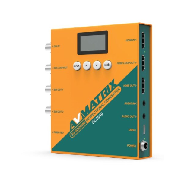 AVMatrix SC2040 RX Convertor Bidirectional 3G-SDI/HDMI, Scalare, Modul SFP RX, Pana la 1080p60, Generator Test Pattern